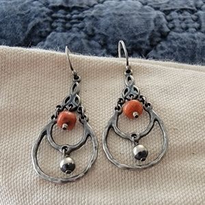 Silpada Sterling & Coral earrings.